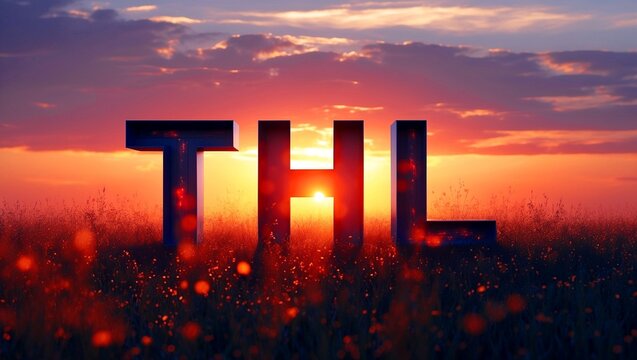 Sunset glow illuminating artistic abstract letters