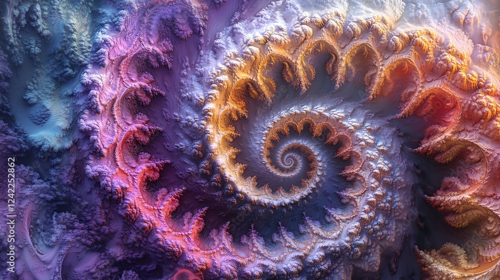 Poster swirling colors and intricate patterns create a mesmerizing abstract design in a beautiful digital a