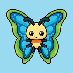 Butterfly Cartoon Chibi Vector