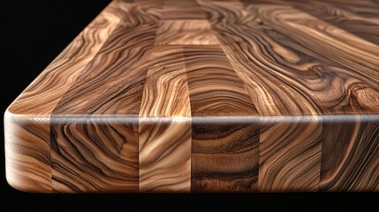 Rich Walnut Wood Block Countertop Closeup Detail