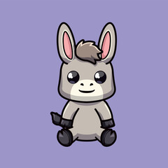 Donkey Cartoon Chibi Vector