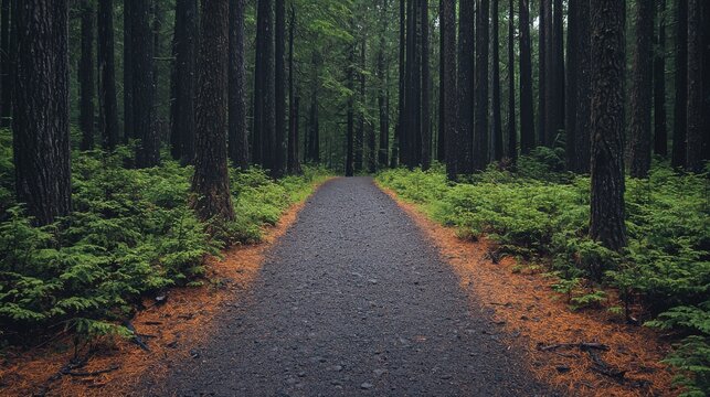 National Day of Unplugging concept. Tranquil Forest Trail Inviting Peaceful Outdoor Adventure