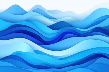 Abstract Wave Patterns in Various Shades of Blue Tones