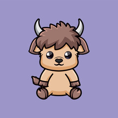 Yak Cartoon Chibi Vector