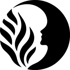 vector illustration sketch icon logo image mascot abstract modern silhouette plant floral natural for future technology based company 