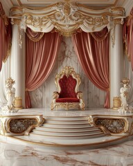 Fototapeta premium Opulent Throne Room: A Regal Interior Design.
