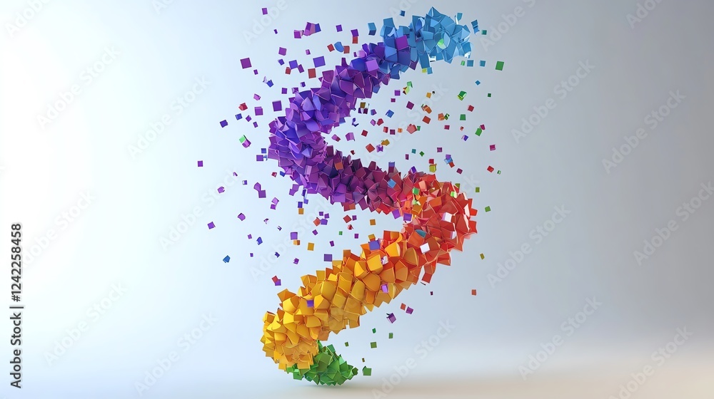 Aufkleber colorful swirling shapes create a dynamic visual effect in an abstract design featuring vibrant hues