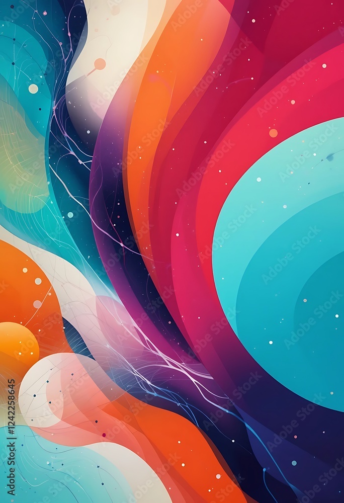 Poster abstract colorful swirls and fluid forms design