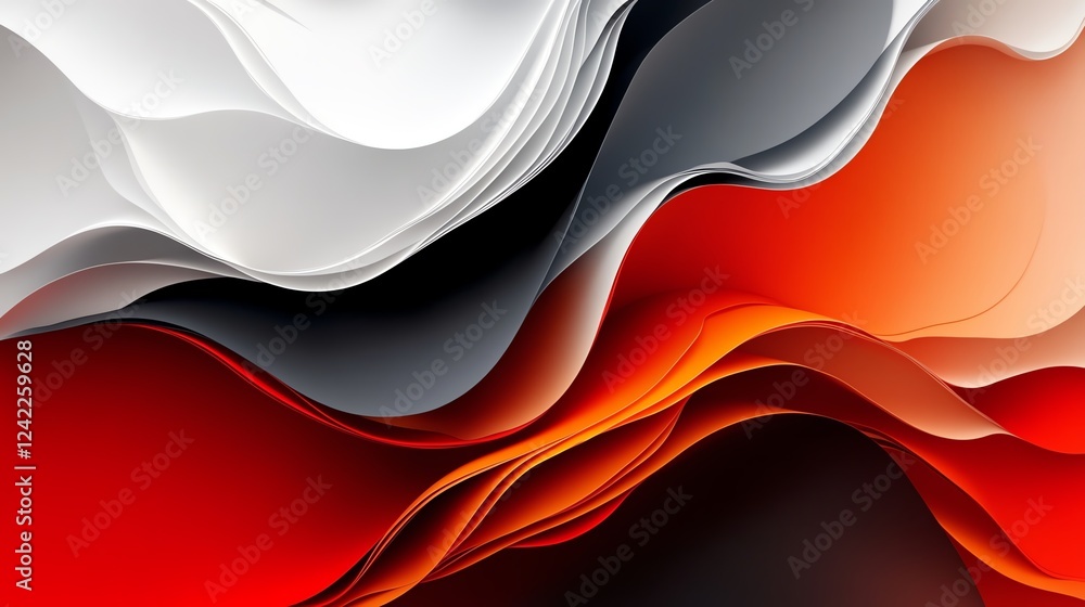 Poster abstract wave patterns in bold colors create a dynamic visual experience in contemporary design elem