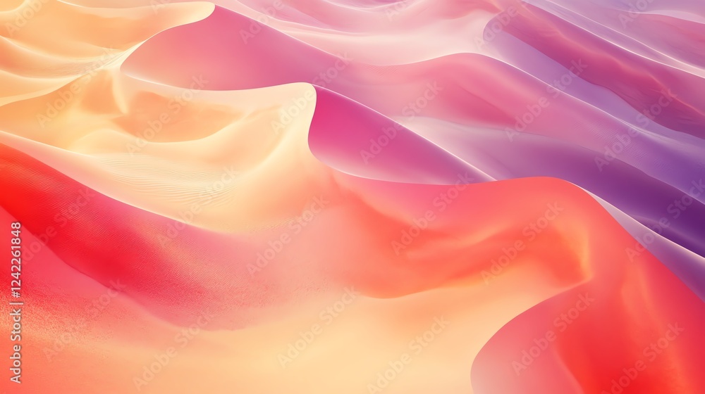 Poster beautiful layers of soft pastel colors create a calming visual in an abstract landscape