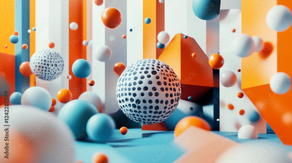 Poster colorful abstract shapes in dynamic arrangement create a vibrant visual experience in a modern artis