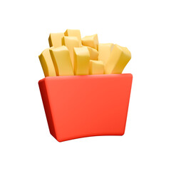 a delicious french fries 3d illustration on white background 