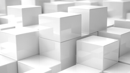White cubes pattern; arranged block background; suitable for tech and designs