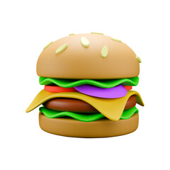 a big burger for lunch 3d illustration 