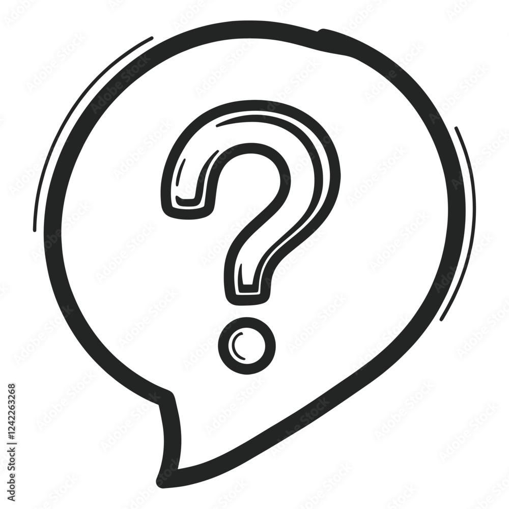 Poster speech bubble with question mark icon question symbol simple vector