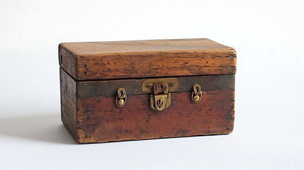 A wooden box with a lock on it