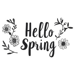 Hello Spring spring floral hello vector