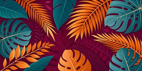 tropical leaves background	