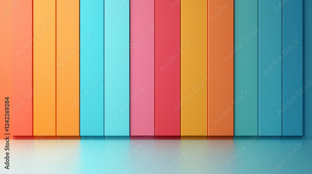 Leinwandbilder Vibrant and colorful vertical stripes create visually appealing abstract background, perfect for design projects and creative presentations