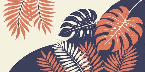 tropical leaves background	