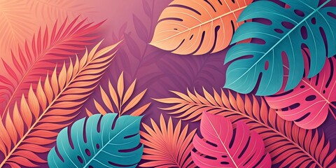 tropical leaves background	
