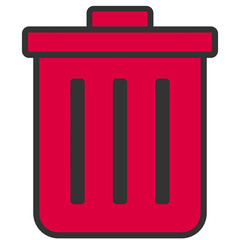red trash can icon