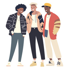 Obraz premium A multi-ethnic modern group of people illustration clothing person vector