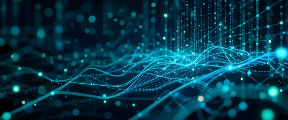 Obraz premium Futuristic AI Data Grid Abstract Background