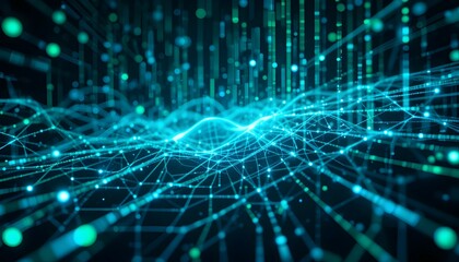 Futuristic AI Data Grid Abstract Background