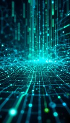 Futuristic AI Data Grid Abstract Background