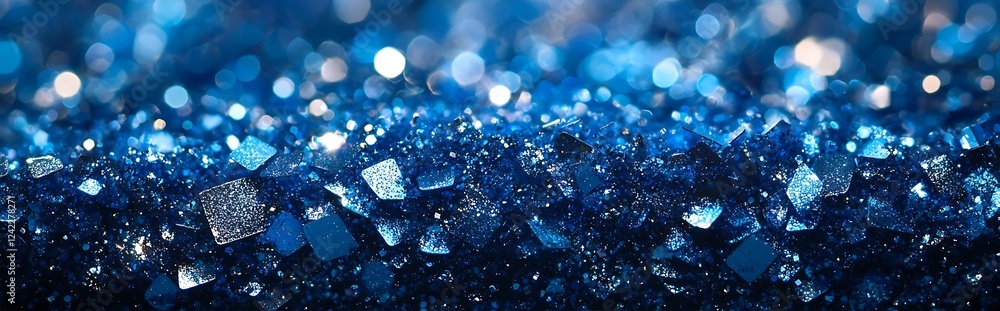 Poster a sparkling blue grainy background that resembles foiled glitter, perfect for creating a captivating