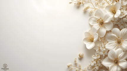 vintage background with flowers, for Muslim celebration greetings