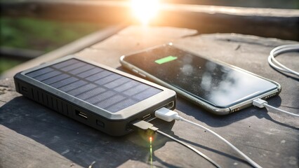 Sustainable Outdoor Phone Charging Solar Power Bank Charging Smartphone
