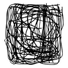 Abstract chaotic black line art vector