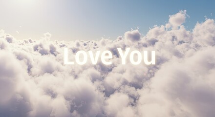 A creative design featuring a dreamy design featuring love you written in a de