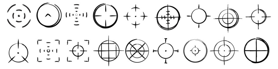 grunge style crosshair, crosshair icon , targeting, aim, sniper Bullseye, symbol. Military rifle scope, shooting mark sign. Targeting, aiming for a shot. Archery, hunting and sport Game UI