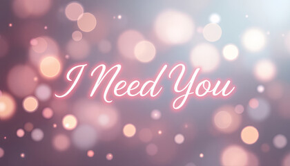 A creative design featuring a dreamy design featuring i need you in an elegant