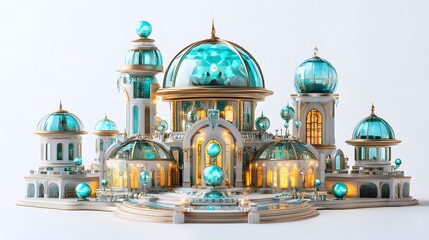 Obraz premium Luxury Fantasy Houses: Enchanting Architectural Masterpieces Isolated In White Background