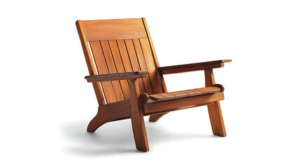 A wooden chair with a back and arm rests