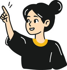 Obraz premium Women pointing clothing simple woman vector