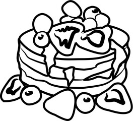 Pancake breakfast coloring page
