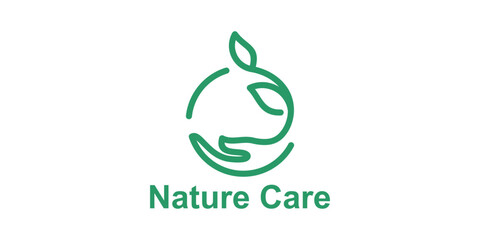 logo design combination of hands and plants, logo for natural, organic, herbal, medicine, symbol, icon, idea, creative care.