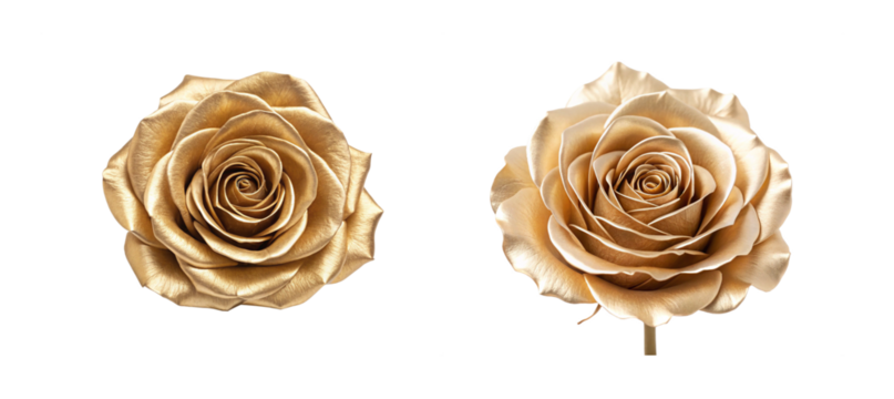 Gold Rose on White Background, Premium Flower, Luxury Floral Design - Powered by Adobe