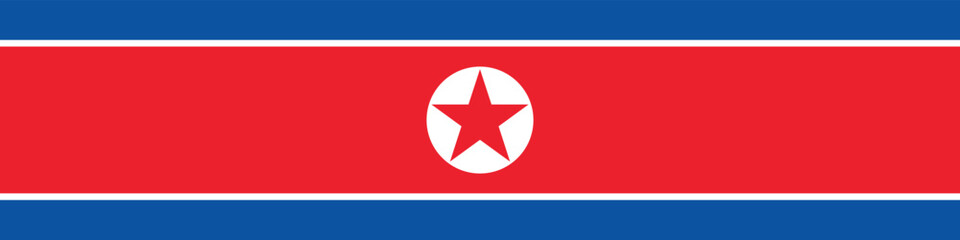 Fototapeta premium North Korea long banner flag digital vector illustration