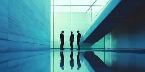 Fototapeta premium Business Professional Collaborating on Strategy Development in a Modern Office