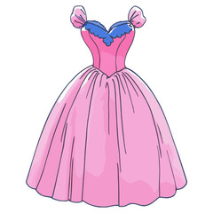 Pink balloon dress fashion illustration gown vector