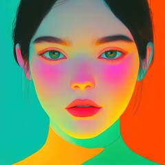 A Striking and Serene Portrait of a Gentle Woman with Intricate Facial Expressions Full of Emotion