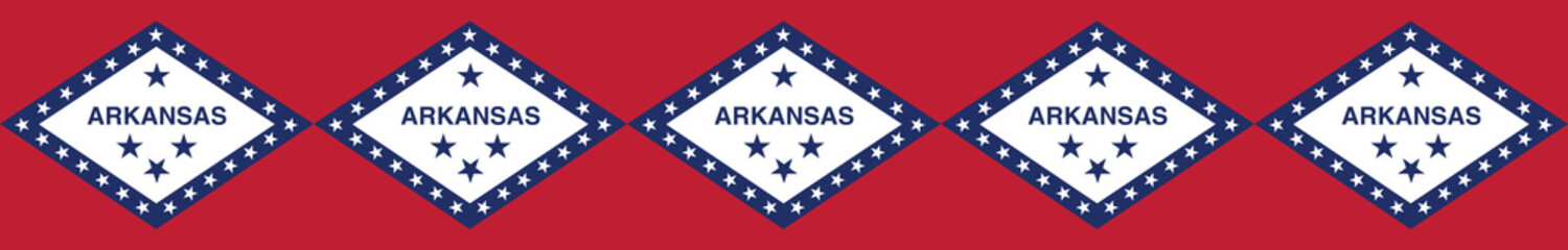 Arkansas flag long banner digital vector illustration