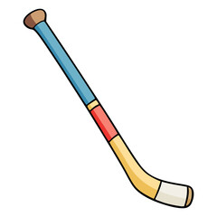 hockey stick sport equipment flat color vector illustration template design