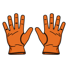 chemical glove safety protection flat color vector illustration template design